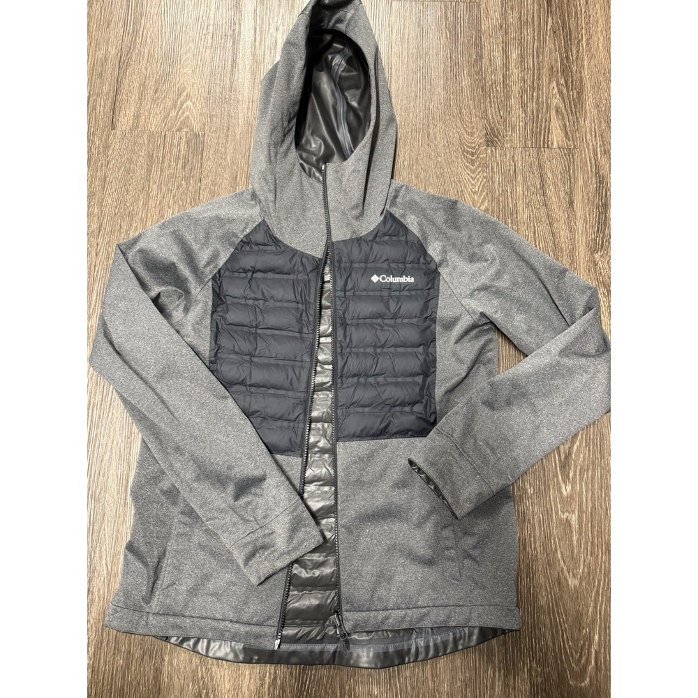 Columbia Omni-Heat OutDry Hooded Full Zip Jacket Gray/Black women's size Medium